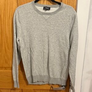 Express Light Gray Crewneck Men's Sweater